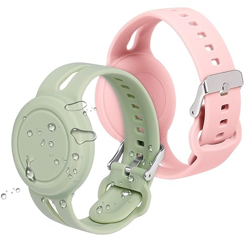 AXFEE vattentät rem barnarmband – (rosa + chantilly grön) – hink