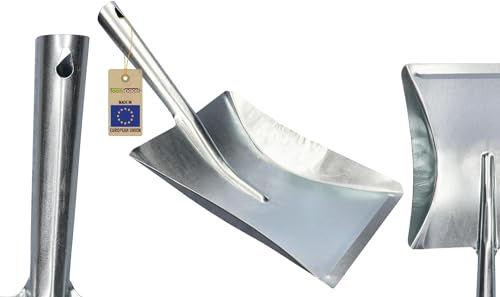 ToolSpace Handschaufel Kehrblech Metall Kehrschaufel mit Stiel Eisenschaufel Ofenschaufel Dustpan Industrie Edelstahl Müllschaufel Metallschippe Ascheschaufel Garten Kamin Müllschippe Kaminschaufel