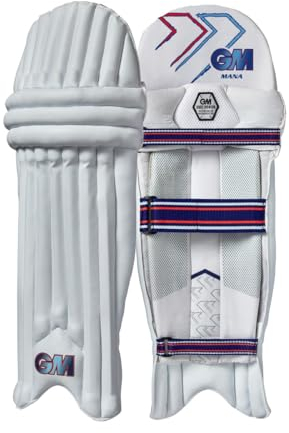 Gunn & Moore GM - Cuscinetti per battuta da cricket, Mana Ambi, cotone tradizionale e bastone, per bambini ambidestri, 34,9 cm, peso circa 1,39 kg, 1 paio, colore: bianco