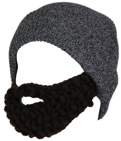 LEEINTO Gorro de Punto Divertido para Barba, Gorro elástico para Barba, Gorro de pasamontañas de Punto de Invierno para Adolescentes y Hombres, Mantiene la Cubierta Completa para la Cara