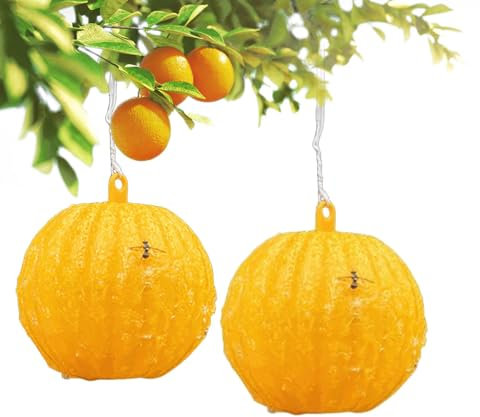 JUCHRZEY Trampa pegajosa para Moscas de la Fruta, Bola, Avispa, Abeja, Trampa para Insectos para Interior y Exterior (Amarillo)