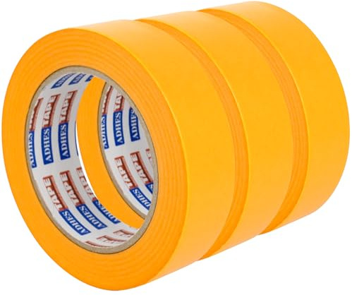 ADHES Nastro Adesivo di Carta Nastro per Mascheratura Arancione Per Pittori A Nastro Adesivo Senza Lasciare Residui, 30mm X 50 m, 3 Rotoli Masking Tape
