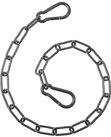 Edelstahl Ketten, Kette Schwarz Stahlkette 0.6m Edelstahl Halskette Gliederkette Mit Karabiner Edelstahl Rundstahlkette Edelstahlkette Für Zauntore, Käfigtore Für Haustiere, Gartentore (schwarz)