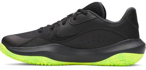 Under Armour Unisex Lockdown 7 Low, Breathable and Lightweight Basketball Shoes, Basketball Trainers with EVA Midsole and Traction,Black / Black / Metallic Black,11