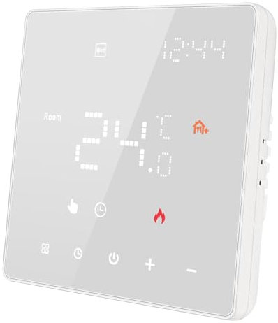 Conentool Smart Thermostat Fussbodenheizung mit LED Display, Programmierbar Touch Digital Raumthermostat Fußbodenheizung, Raumtemperaturregler Kompatibel mit Amazon Alexa, Google/Assistant, Weiß