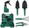 Kit de 5 Herramientas de Jardinería Profesionales con Funda de Transporte - Acero Inoxidable, Mangos Ergonómicos Antideslizantes para Sembrar, Podar y Cultivar - Incluye Paleta, Tijeras, Rastrillo
