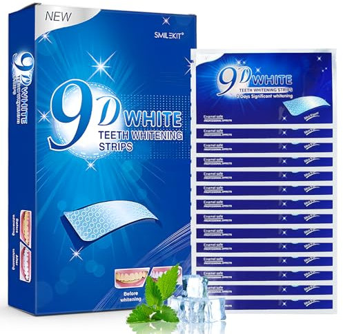 28 Pièces Blanchiment Dentaire, Saveur menthe Bandes de Blanchiment Instantané, white bande blanchissante, Douces pour les Dents Aide à Eliminer Café, Soda, vin Tache