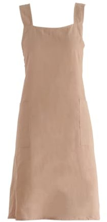 DecorDwell Grembiule da Lavoro, Grembiule da Cucina Chef, Grembiule Lavoro Uomo con 2 Tasche,Resiste All'acqua, Impermeabile, Unisex, per Cucinare, Ristorante Catering(Caramello)