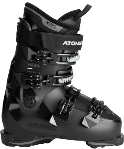 ATOMIC HAWX Prime 90 Skischuhe in Schwarz/Anthrazit - Größe 43.5/44 - Mittelbreite Ski-Boots mit 100 mm Passform & 90er-Flex - Ski-Schuhe mit anpassbarer Mimic Technologie für präzisen Fit