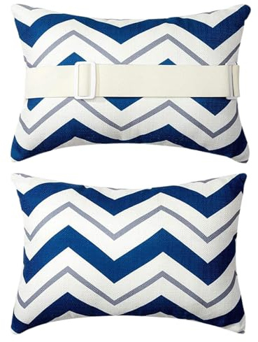 Pool Pillows for Lounge Chairs,Decorative Oudoor Patio Pillow,Adjustable Elastic Stripe Pillows for Recliner Beach Chair,Cotton Attachment Pillow for Lumbar Percale