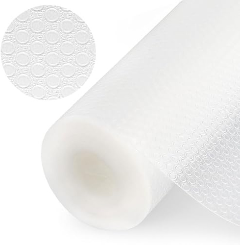 Lådmatta EVA-material vattentät halkfri matta kök lådinsats köksskåpsmatta ej självhäftande för hyllor skåp lådor kylskåp (transparent/prickar, 50 x 500 cm)