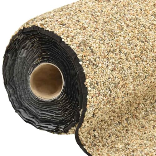 Stenfolie natursand, 250 x 60 cm PP-fleece med dricksvattensäkert lim, 4,5 mm tjockt, mångsidigt tillbehör för damm, bäckar, trädgårdsfontän, vattenspel och utomhusdekoration