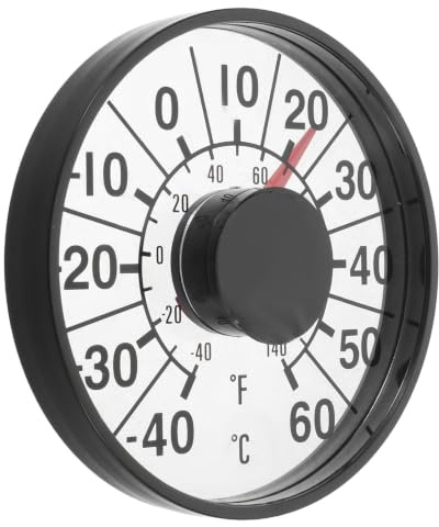 HEALSOPTHY Fönstertermometer för Inomhus och Utomhus - Rund Transparent Temperaturmätare och Avläsning Batterifri för Hem och Uteplats