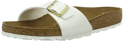 BIRKENSTOCK Classic 1005309 Madrid Birko-Flor, Damen Pantoletten, Weiß (Weiss Lack), 43 EU (9 UK)