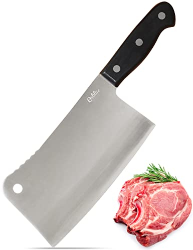 Orblue Mannaia da Cucina Professionale 18 centimetri, Coltello Mannaia da Macellaio, Preciso e Affilato, Ideale per Carne e Verdure, Design Ergonomico
