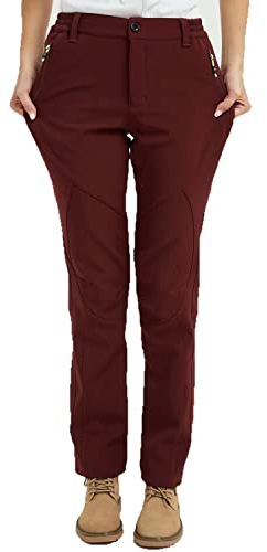 FLYGAGA Damen Outdoorhose Softshellhose Wanderhose Gefüttert Fleece Warm Wasserdicht Winddicht Thermohose Winterhose Skihose Snowboardhose Trekkinghose Funktionshose Herbst Winter