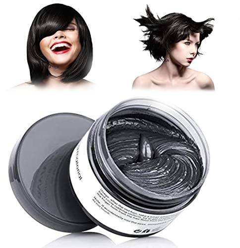 Haarfarbe Wachs Natürliche Matte Frisur Haarwachs für Party Cosplay, Halloween (schwarz)