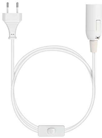 kwmobile E14 Lampenfassung mit Schalter - E 14 Fassung Weiß mit 3,5m Netzkabel Schalter - Lampenaufhängung Pendelleuchte Hängeleuchte Lampe