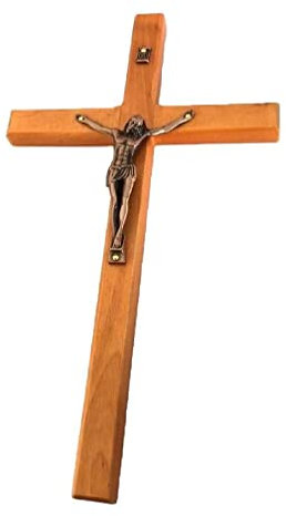 Crocifisso in legno Croce da parete Gesù Cristiano Ornamenti da appendere alla parete Decorazione per la casa Chiesa preghiera cattolica regalo religioso Croce in legno