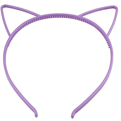 Wambere 3 diademas de orejas de gato, de plástico, con orejas de gato, diademas para el pelo con orejas de gato, para fiestas de cumpleaños, decoración diaria para mujeres y niñas, color lila