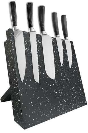 YKUKIZEE Magnetic Knife Block, Powerful Wood Magnetic Knife Holder, Black Wooden Magnetic Knife Stand Wood Magnetic Knife Rack for Knives