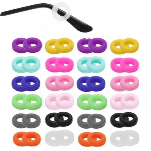 RAMGLYO 24 pares ganchos universales orejas silicona soporte gafas suave antideslizante redondo elástico almohadillas orejas nariz tapón antideslizante gafas sol seguridad