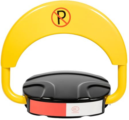Barriera per parcheggio con telecomando, impermeabile IP67, in acciaio legato, pieghevole, colore: giallo e nero
