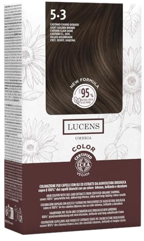 Lucens Umbria Color Kit 5.3 Castano Chiaro Dorato Senza Ammoniaca Vegan