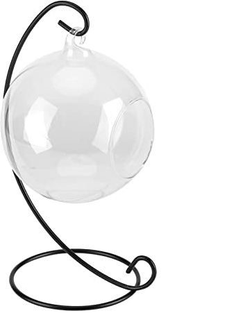 Blaihild Hängande Glasvas, Design med Bollform med Järnram för Luftväxter Suckulenter, Inomhus Utomhusdekor