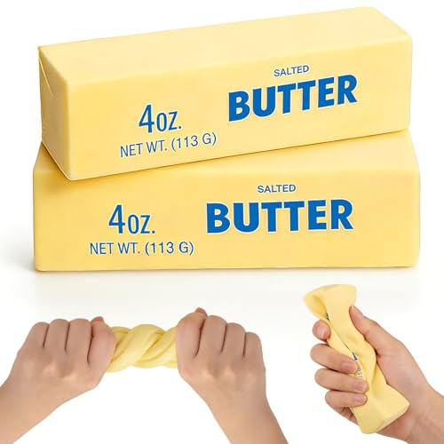 2 Pack Butter Squishy Toys, Solid PU Foam Slow Rising Squeeze Toys