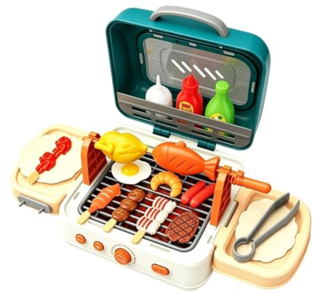 Grillset för barn, matlagning, hopfällbar kokare, pretend leksak, för barn | Utomhusgrill, köksset, hopfällbar kokare, leksak skapande roliga aktiviteter för pojkar flickor barnkammare camping resor