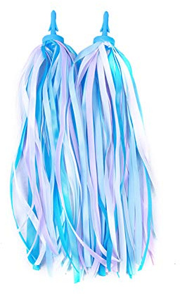Vidillo 2 PCS Kid's Rainbow Bike Streamers For Girls Boys Blue Bike Tassels