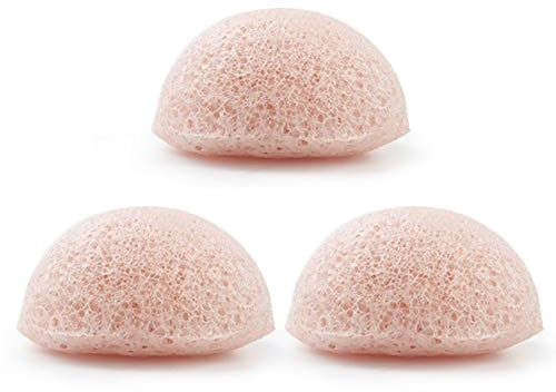 Konjac Esponja exfoliante natural Konjac Esponjas faciales de limpieza facial de 3 piezas envueltas individualmente