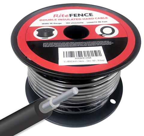 RiteFENCE Electric Fence Double Insulated Underground Hard Cable (82Ft, 16 Gauge)