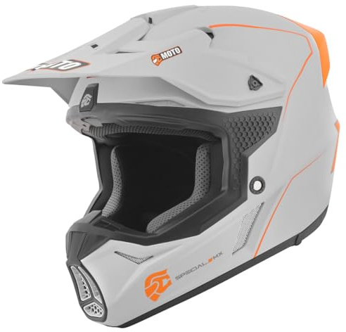 FC-Moto Straight Motocross Hjälm, grau/orange, M