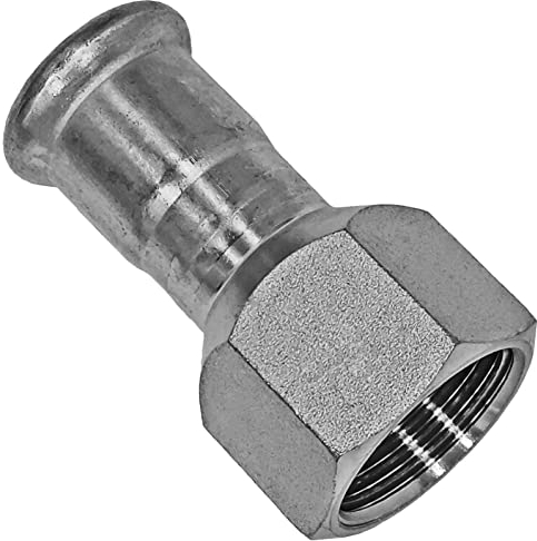 Edelstahl V4A Press Fitting Übergang mit 1 Zoll Innengewinde i-IG Muffen Anschluss zum Verpressen für Rohr Außendurchmesser 22mm M Kontur Trinkwasser Verbinder Kupplung VA INOX