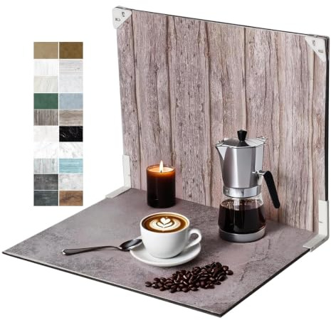 Fotografi med fotografier, bakgrundsbräda: 7 st 12 mönster, produktbakgrund, bordsskiva kit – platt läggningsrekvisita för smycken. (Medelstorlek 40 x 33 cm)