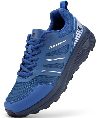 FitVille Zapatillas Trail Running Hombre Extra Ancho Calzado de Correr en Montaña Antideslizantes Zapatillas de Trekking Ligeras Zapatos Deportivo de Exterior