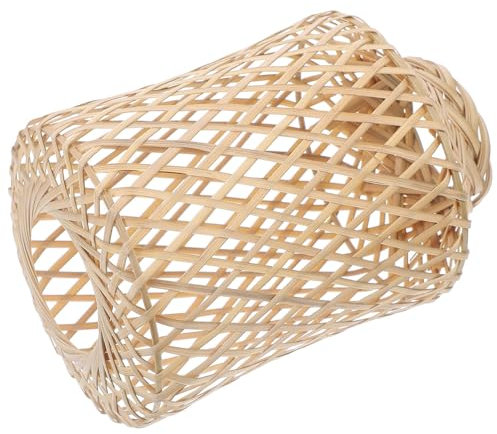 HEMOTON Abat-Jour En Osier Bambou Tissé Lustre Abat-Jour Panier En Rotin Pendentif Lumière Couverture Pour Plafond Suspension Lampe S