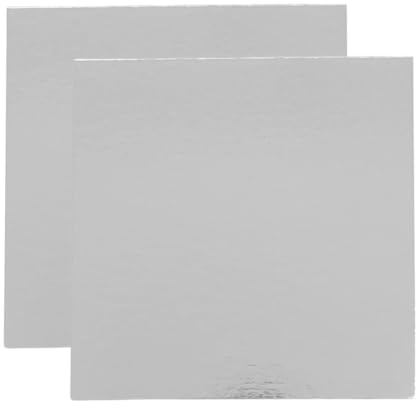 Be Your Packer 10 Supporti per Torte Quadrati 25x25 cm Argento 1 mm di Spessore | Sottotorta per Feste Matrimoni, Decorazioni per Torte e Dolci | Base per Torta Perfetta per Torte e Dolci Argento