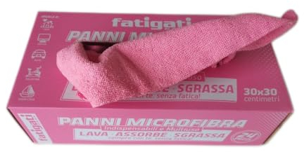 fatigati casa Panni per la Pulizia in Microfibra Multiuso Strofinacci riutilizzabili e senza pelucchi 30x30 cm 24 Panni per auto casa cucina ufficio, lot2632