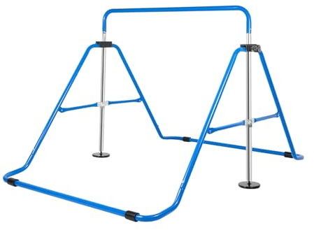 Areao Barre de gymnastique pour enfants, barre fixe pliable, barre fixe d'intérieur, barre de traction, barre de danse classique (bleu)