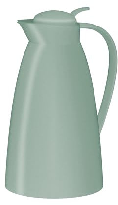 alfi ECO 1,0l, mint grün, Isolierkanne mit hygienischem Hartglaseinsatz aus Kunststoff, Drehverschluss mit bequemer Drucktaste, Ausgießen mit einer Hand, ideal als Kaffeekanne, Teekanne, BPA-frei