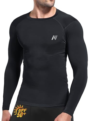 MEETWEE Rash Guard UPF50+ Kompressionsshirt Herren Langarm Kurzarm Funktionsshirt, UV Shirt Top Schwimmen Männer Sportshirt Surfen Schnelltrocknend Atmungsaktiv