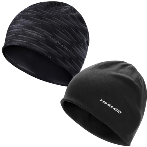 HASAGEI Bonnet Running Homme - Bonnet de Cyclisme Hiver Femmes Multifonctionnel Légers Chapeaux Casquette Cyclisme Antistatique Garder Chaud Chapeau Crâne Casquette Ski à Séchage Rapide