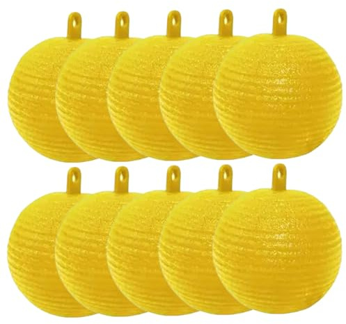Acchiappamosche, Palla Trappola per Mosche 10 Pezzi 3, 27 pollici Acchiappamosche Impermeabile Resistente al Sole con Trappola Sospesa Attrattiva Adesiva per il Mercato del Frutteto, Trappole per Este