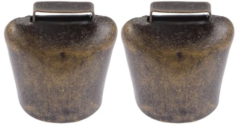 Generic Campanacci in Ferro Zincato 2 Pezzi Campanello per Mucche Aperto Adatto per Pascolo e Accessori Agricoli per Bestiame