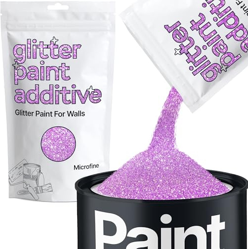 Hemway Lavender Purple Glitter Paint Additive Microfine 100g Adding Sparkle | for Paints & Varnish | Paint Walls Sparkly Add to Emulsion, Acrylic or Lacquer Indoor