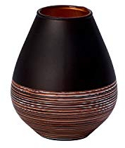 Villeroy und Boch Manufacture Swirl Vase Soliflor, 12,2 cm, Kristallglas, Schwarz/Bronze