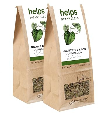 HELPS INFUSIONES - Infusión Diurética De Diente De León. Té Drenante De Diente De León. Bolsa A Granel De 50 Gramos. Pack de 2.